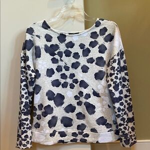 Tribal Women's Gray and Blue Patterned Top